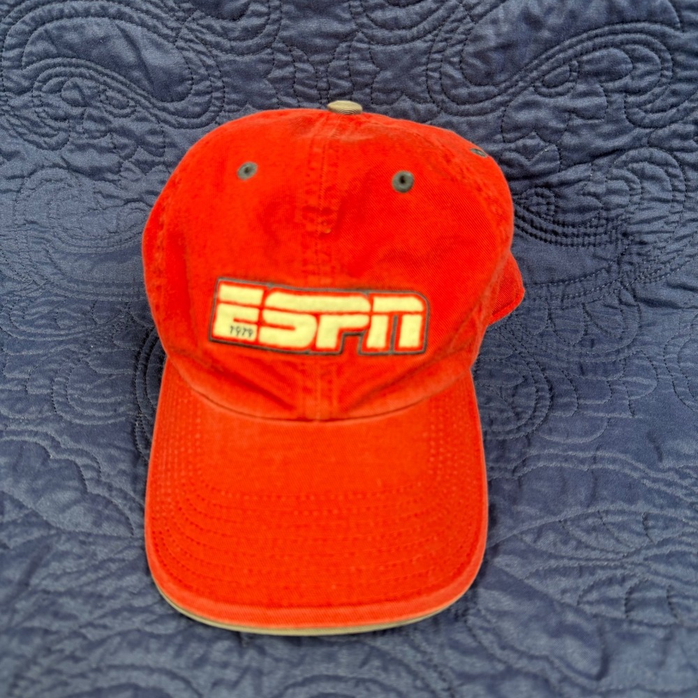 ESPN SportsCenter Hat Mens Red Cotton Baseball Cap Vintage Style Logo 1979‎ M